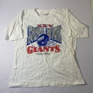 Vintage 1991 NFL New York Giants Super Bowl XXV Champions T-Shirt Size XL Fit L